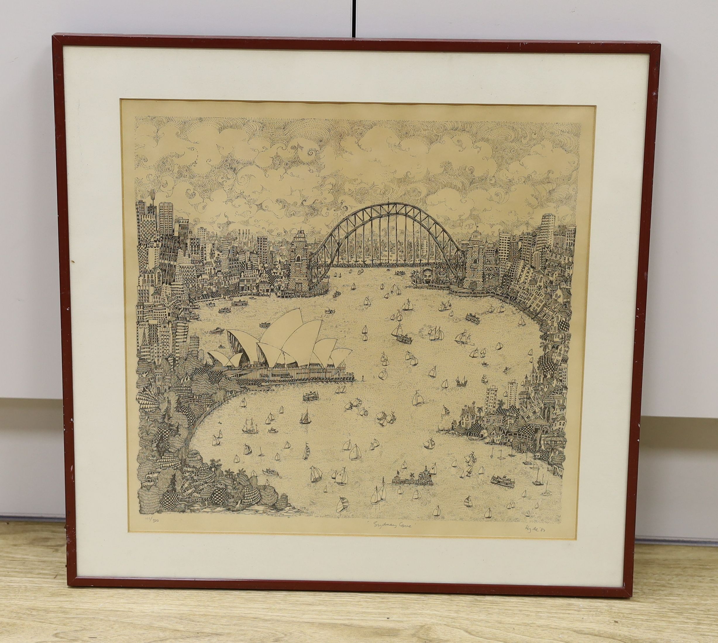 Greg Hyde, limited edition print, Sydney Cove, signed, dated 1981 and numbered 111/500, 39 x 40cm
